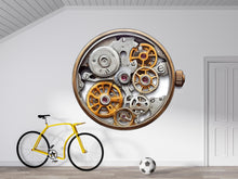 Load image into Gallery viewer, Steampunk Gear Wall Decal Clock Mechanism Wall Art Industrial Wall Decor Watch Gear Sticker Vintage Vinyl, 227gm