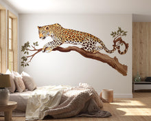 Load image into Gallery viewer, Leopard Wall Decal Jungle Animal Wall Sticker Safari Wall Art Big Cat Decor Kids Room Nursery Wall Decor, 229gm