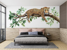 Load image into Gallery viewer, Leopard Wall Decal Jungle Wall Sticker Safari Animal Wall Art Big Cat Wall Decor Living Room Wall Sticker, 231gm