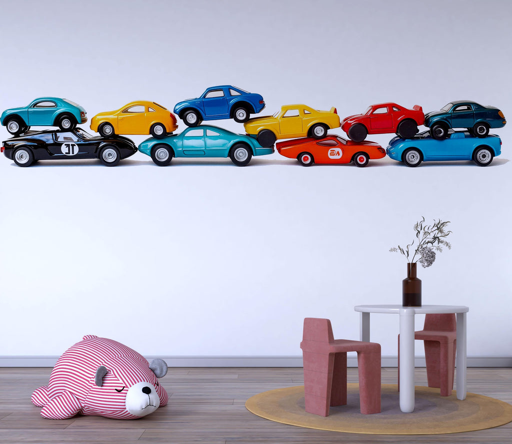Toy Car Wall Decal, Kids Car Wall Sticker, Race Car Nursery Decor, Boys Room Wall Art, Playroom Car Mural, 513mv