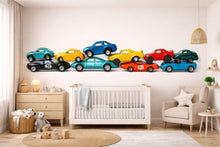 Load image into Gallery viewer, Toy Car Wall Decal, Kids Car Wall Sticker, Race Car Nursery Decor, Boys Room Wall Art, Playroom Car Mural, 513mv