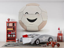 Load image into Gallery viewer, Smiling Soccer Ball Wall Decal, Cute Sports Wall Sticker, Kids Room Wall Art, Playroom Decor, Nursery Ball Mural, 524mv