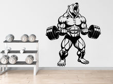 Load image into Gallery viewer, Bear Gym Wall Decal Bodybuilder fitness Decor Workout Art Vinyl Gym Wall Stickers Bedroom Gym Workout Skull Motivation 373DE