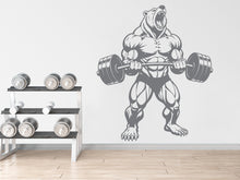 Load image into Gallery viewer, Bear Gym Wall Decal Bodybuilder fitness Decor Workout Art Vinyl Gym Wall Stickers Bedroom Gym Workout Skull Motivation 373DE