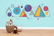 Load image into Gallery viewer, Geometric Wall Decals, Modern Abstract Shapes Stickers, Colorful Kids Room Decor, Scandinavian Nursery Wall Art, Removable Vinyl, 236gm