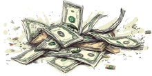 Load image into Gallery viewer, Money Wall Decal, Dollar Bills Wall Sticker, Cash Wall Art, Hustle Room Decor, Office Wall Decals, Motivation Art, Removable Vinyl, 245gm