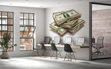 Load image into Gallery viewer, Money Stack Wall Decal, Dollar Bills Wall Sticker, Cash Stack Wall Art, Office Wall Decor, Hustle Motivation Decor, Vinyl Wall Decals, 246gm