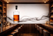 Load image into Gallery viewer, Whiskey Bottle Wallpaper Bar Wall Decal Minimalist Cocktail Wall Art Peel And Stick Wallpaper Lounge Decor Restaurant Wall Mural