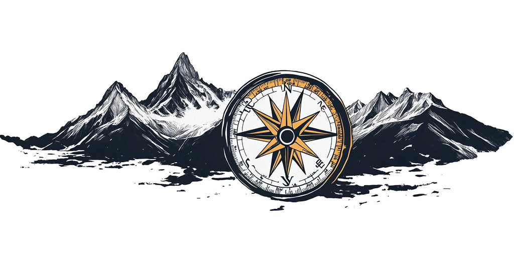 Compass Mountain Wallpaper Rustic Wall Decal Cabin Wall Mural Peel And Stick Wallpaper Living Room Lodge Decor Adventure Nature Wall Art