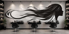 Load image into Gallery viewer, Hair Salon Wall Decal Woman Silhouette Hair Wall Sticker Beauty Wall Art Salon Decor Lash Studio Spa Wall Decor Vinyl Decal