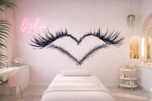 Load image into Gallery viewer, Lash Heart Wall Decal Eyelash Wall Sticker Beauty Salon Decor Lash Studio Wall Art Love Lash Decor Esthetician Vinyl Wall Decal