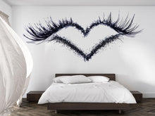 Load image into Gallery viewer, Lash Heart Wall Decal Eyelash Wall Sticker Beauty Salon Decor Lash Studio Wall Art Love Lash Decor Esthetician Vinyl Wall Decal