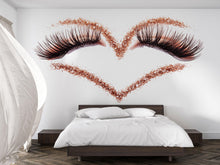 Load image into Gallery viewer, Lash Heart Wall Decal Glitter Eyelash Wall Sticker Beauty Salon Decor Lash Studio Wall Art Esthetician Decor Vinyl Wall Decal