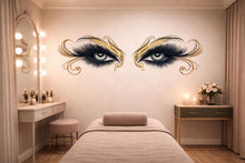 Load image into Gallery viewer, Gold Eye Wall Decal Beauty Salon Wall Sticker Lash Studio Decor Luxury Eyes Wall Art Esthetician Decor Makeup Studio Vinyl Wall Decal
