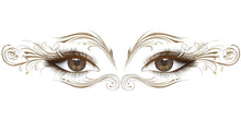 Load image into Gallery viewer, Ornate Gold Eyes Wall Decal Beauty Salon Wall Sticker Lash Studio Decor Luxury Eye Wall Art Esthetician Makeup Studio Vinyl Wall Decal