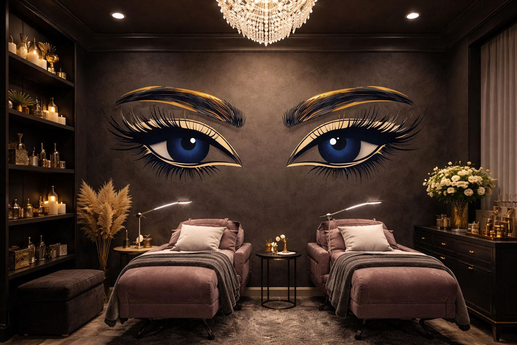 Blue Eyes Wall Decal Beauty Salon Wall Sticker Lash Studio Decor Eye Wall Art Esthetician Decor Makeup Studio Vinyl Wall Decal