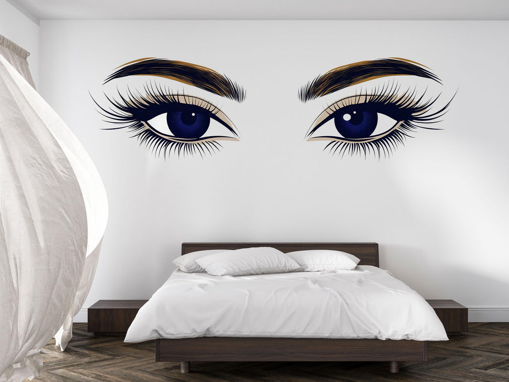 Blue Eyes Wall Decal Beauty Salon Wall Sticker Lash Studio Decor Eye Wall Art Esthetician Decor Makeup Studio Vinyl Wall Decal