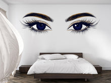 Load image into Gallery viewer, Blue Eyes Wall Decal Beauty Salon Wall Sticker Lash Studio Decor Eye Wall Art Esthetician Decor Makeup Studio Vinyl Wall Decal
