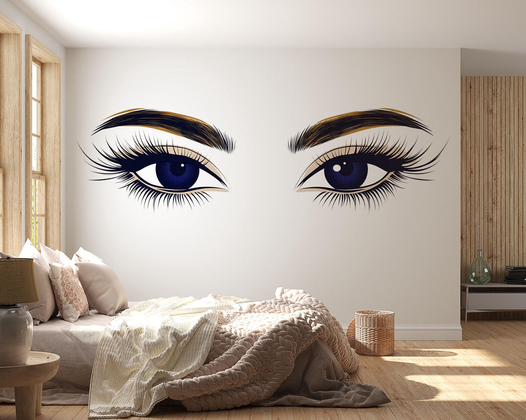 Blue Eyes Wall Decal Beauty Salon Wall Sticker Lash Studio Decor Eye Wall Art Esthetician Decor Makeup Studio Vinyl Wall Decal
