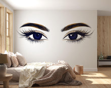 Load image into Gallery viewer, Blue Eyes Wall Decal Beauty Salon Wall Sticker Lash Studio Decor Eye Wall Art Esthetician Decor Makeup Studio Vinyl Wall Decal