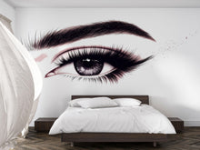 Load image into Gallery viewer, Eyelash Eye Wall Decal Beauty Salon Wall Sticker Lash Studio Decor Eye Wall Art Esthetician Decor Makeup Studio Vinyl Wall Decal