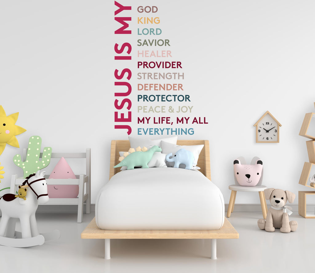 Jesus Is my Everything, Religious Wall Sign, Christian Wall Words, Church Sanctuary Wall Art, Boho Nursery Mural, Religious Wall Art 805LU