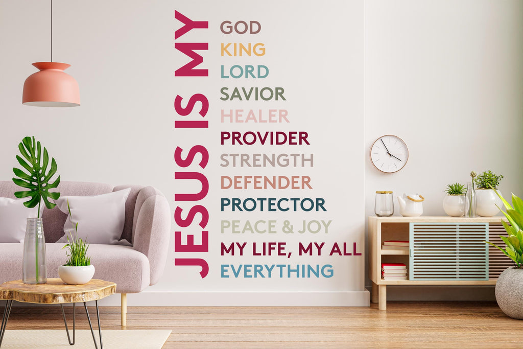 Jesus Is my Everything, Religious Wall Sign, Christian Wall Words, Church Sanctuary Wall Art, Boho Nursery Mural, Religious Wall Art 805LU