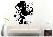 Load image into Gallery viewer, Woman Girl Flowers Fabulous Hair Style Beautiful Cute Short Dress Fashion Wall Decal Vinyl Sticker Mural Room Decor L546