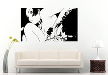 Load image into Gallery viewer, Girl Woman Anime With Dragon On Her Arm Holding a Flower Poster Wall Decal Vinyl Sticker Mural Room Decor L555