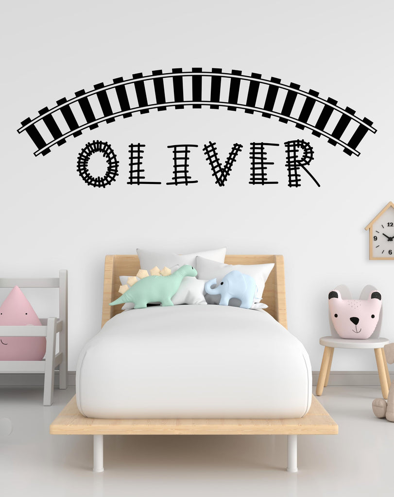 Railroad train Wall Decal Highway Vinyl Sticker Track Route Wall Decor Kids Playroom Boys Room Wall Art Train Bedroom Mural Sticker 798LU