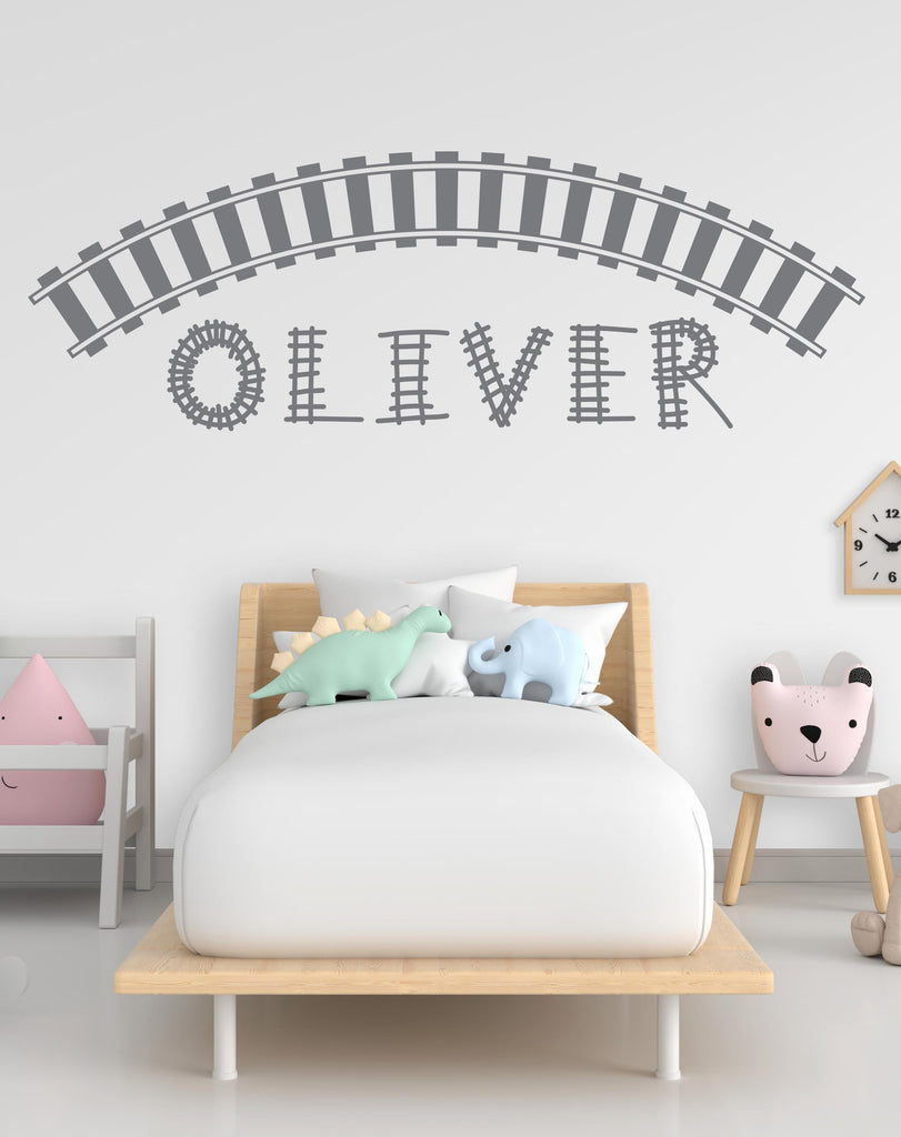 Railroad train Wall Decal Highway Vinyl Sticker Track Route Wall Decor Kids Playroom Boys Room Wall Art Train Bedroom Mural Sticker 798LU