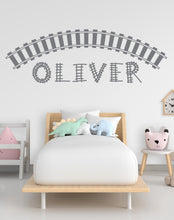 Load image into Gallery viewer, Railroad train Wall Decal Highway Vinyl Sticker Track Route Wall Decor Kids Playroom Boys Room Wall Art Train Bedroom Mural Sticker 798LU