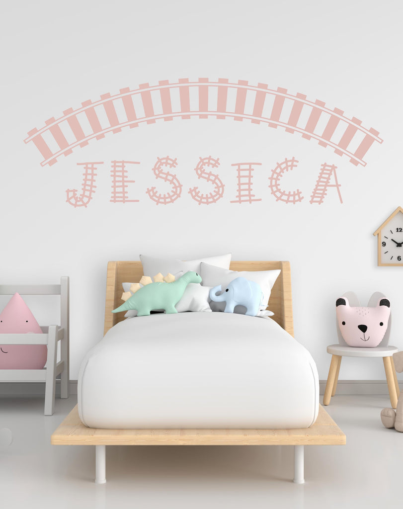 Railroad train Wall Decal Highway Vinyl Sticker Track Route Wall Decor Kids Playroom Boys Room Wall Art Train Bedroom Mural Sticker 798LU