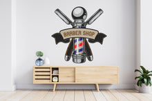 Load image into Gallery viewer, Barber Wall Decal, Barber Wall Decal, Barbershop Wall Decor, Custom Decals Razor Wall Art 1088RS