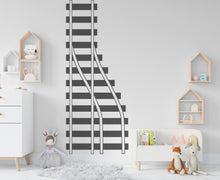 Load image into Gallery viewer, Railroad train Wall Decal Highway Vinyl Sticker Track Route Wall Decor Kids Playroom Boys Room Wall Art Train Bedroom Mural Sticker 799LU