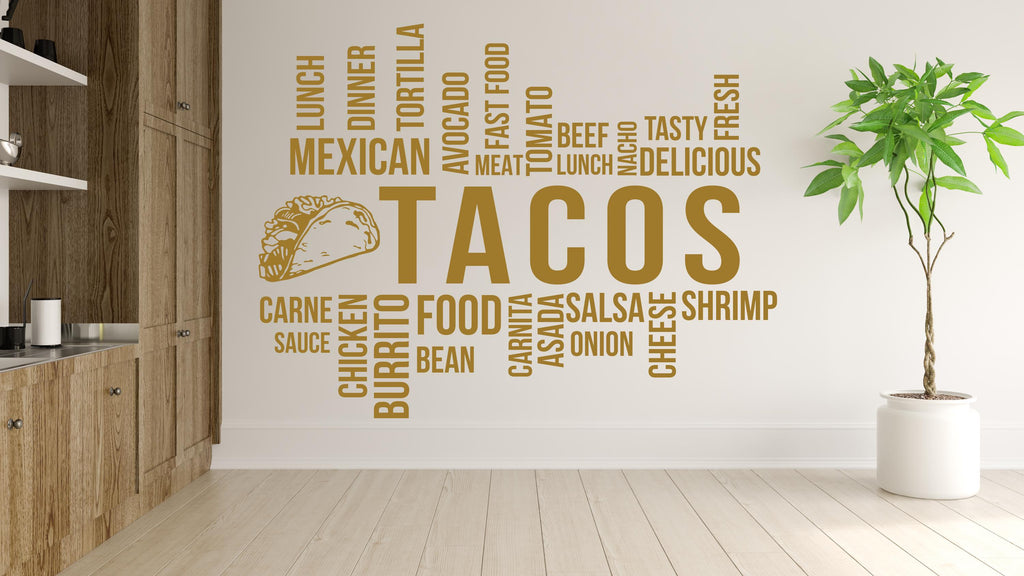 Tacos Wall Decal Restaurant Wall Decal Burrito Wall Sticker Wall Decal Wall Art Window Wall Sticker Mexican food Decor