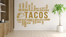 Load image into Gallery viewer, Tacos Wall Decal Restaurant Wall Decal Burrito Wall Sticker Wall Decal Wall Art Window Wall Sticker Mexican food Decor