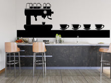 Load image into Gallery viewer, Coffee Machine Wall Decal, Cafe Wall Art, Espresso Cup Vinyl Sticker, Modern Kitchen Decor, Coffee Bar Mural, 546mv