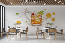 Load image into Gallery viewer, Cocktail Wall Decal, Drink Wall Art, Bar Wall Sticker, Citrus Splash Mural, Modern Restaurant Decor, 547mv