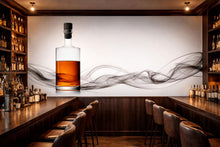 Load image into Gallery viewer, Whiskey Bottle Wall Decal, Bar Wall Art, Bourbon Wall Sticker, Modern Lounge Mural, Minimal Drink Decor, 549mv