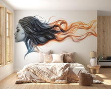 Load image into Gallery viewer, Beauty Salon Wall Decal, Hair Stylist Wall Art, Woman Face Mural, Modern Beauty Studio Decor, 551mv