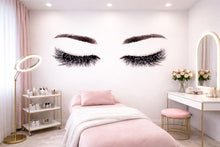 Load image into Gallery viewer, Lash Room Wall Decal, Eyelash Wall Art, Beauty Studio Decor, Eyebrow Lash Mural, Salon Wall Sticker, 554mv