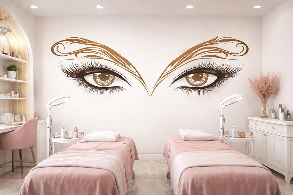 Lash Studio Wall Decal, Beauty Eyes Wall Art, Esthetician Room Decor, Salon Wall Mural, 561mv