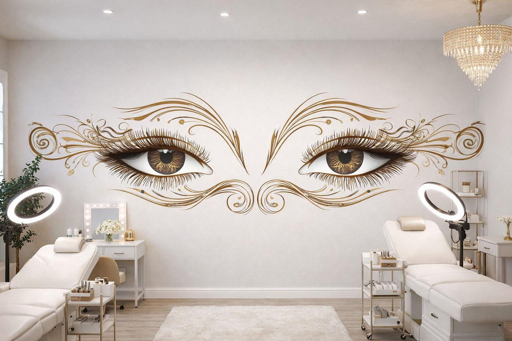 Lash Studio Wall Decal, Beauty Eyes Wall Art, Salon Wall Mural, Esthetician Room Decor, 562mv