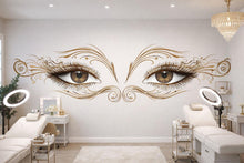 Load image into Gallery viewer, Lash Studio Wall Decal, Beauty Eyes Wall Art, Salon Wall Mural, Esthetician Room Decor, 562mv