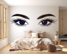 Load image into Gallery viewer, Lash Studio Wall Decal, Beauty Eyes Wall Art, Eyelash Salon Mural, Esthetician Room Decor, 563mv