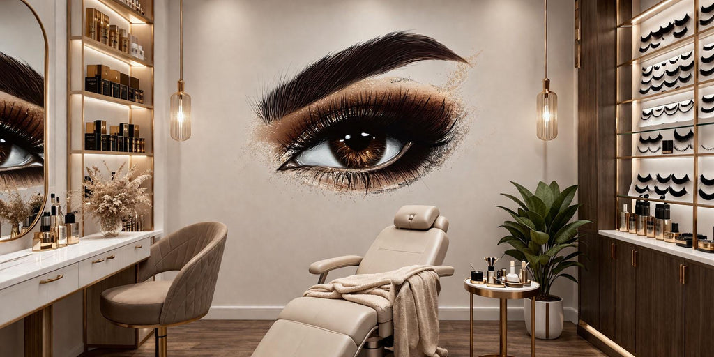 Lash Studio Wall Decal, Eye Wall Art, Beauty Salon Mural, Esthetician Room Decor, 565mv