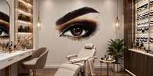 Load image into Gallery viewer, Lash Studio Wall Decal, Eye Wall Art, Beauty Salon Mural, Esthetician Room Decor, 565mv