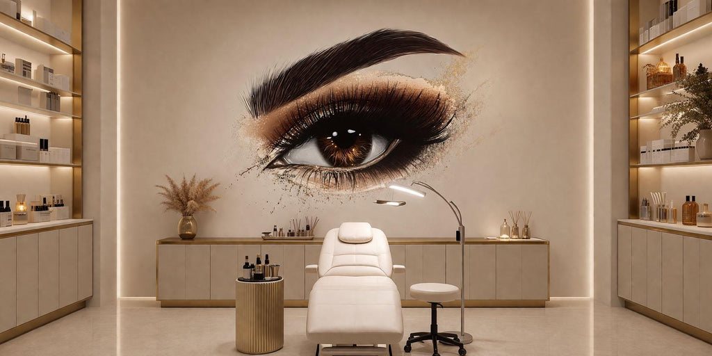 Lash Studio Wall Decal, Eye Wall Art, Beauty Salon Mural, Esthetician Room Decor, 565mv