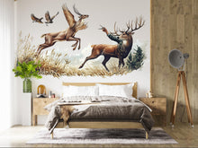Load image into Gallery viewer, Deer Wall Decal, Rustic Cabin Wall Art, Hunting Wall Sticker, Woodland Bedroom Decor, Lodge Wall Decor, 252gm